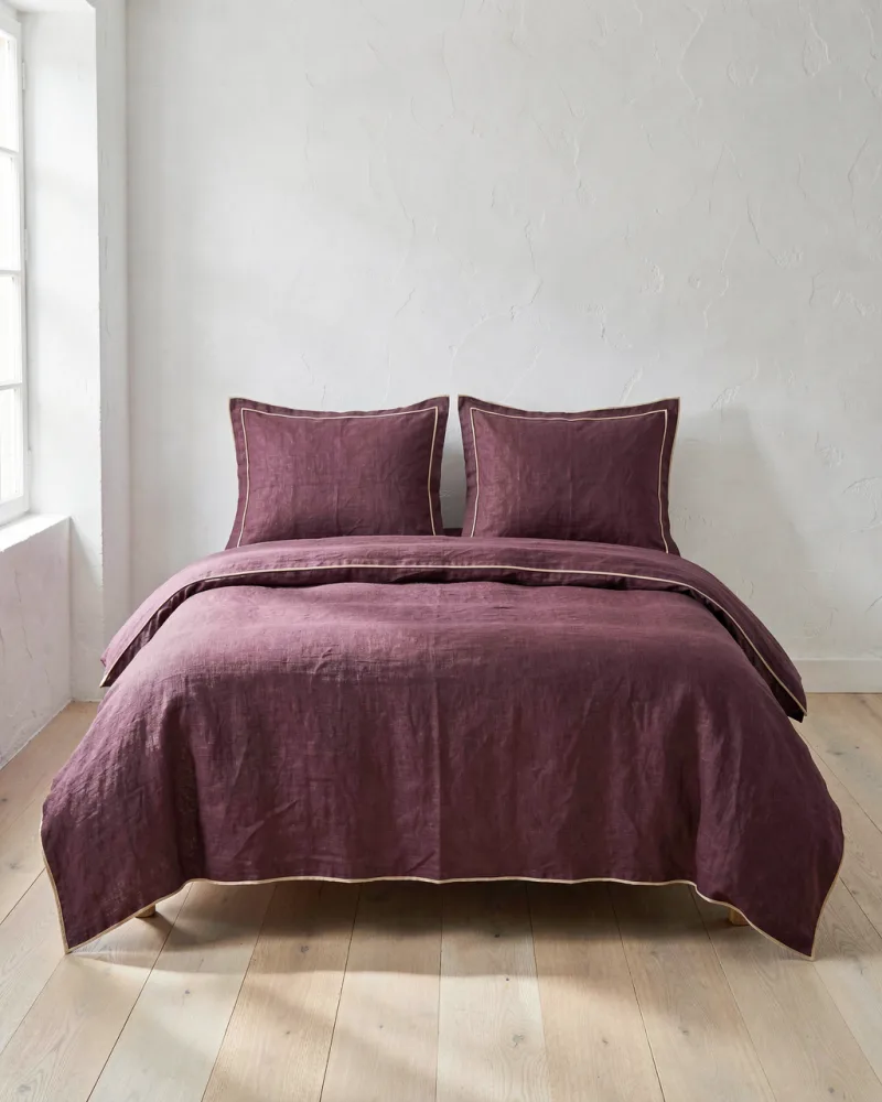 Atelier Piped Linen Bedding Set