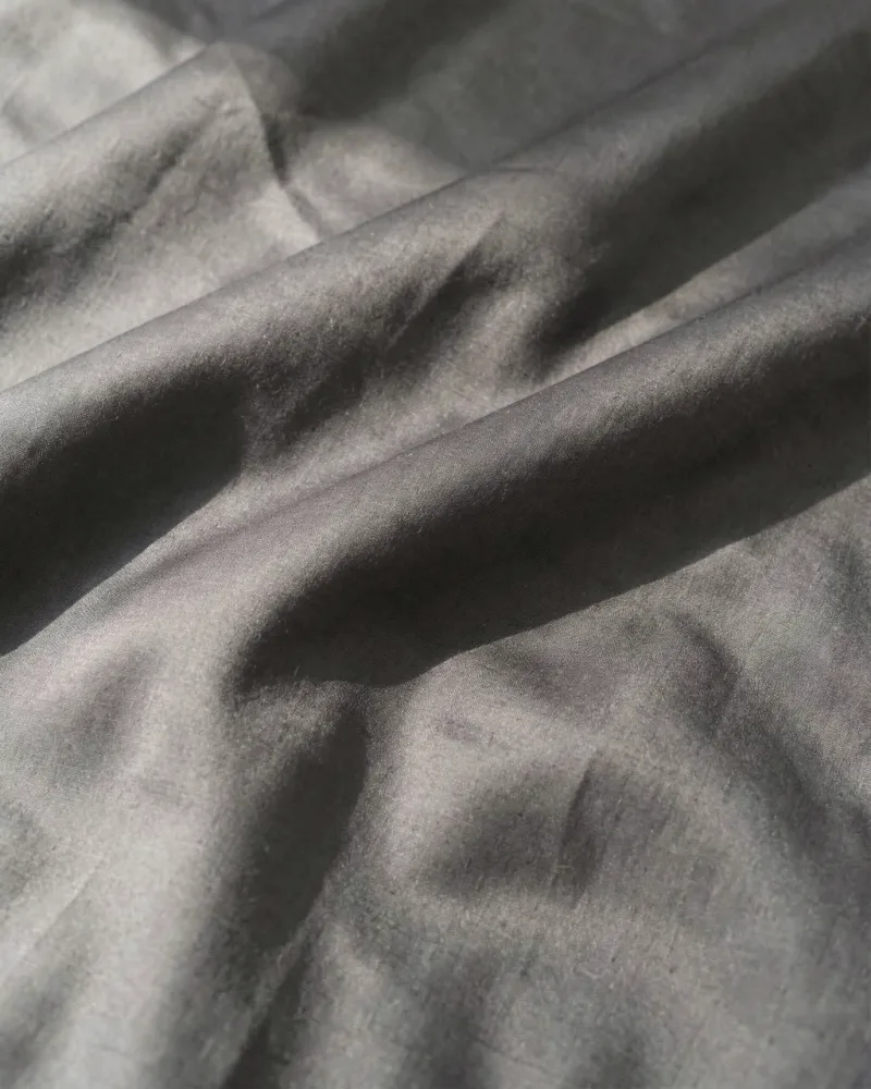 Noir Egyptian Sateen Bedding Set — fabric close up
