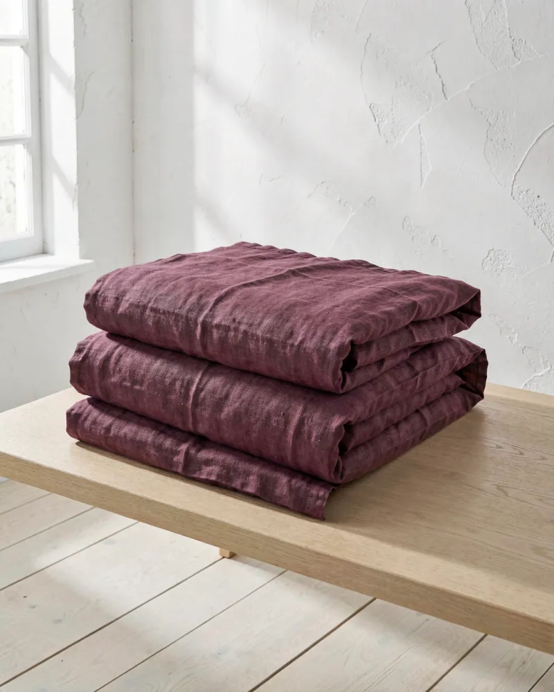 Atelier Piped Linen Bedding Set — folded