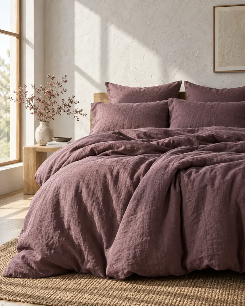 Serenity Stonewashed Linen Bedding Set — room