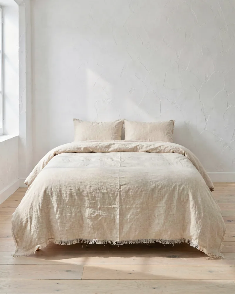 Atelier Raw-Edge Linen Duvet Cover