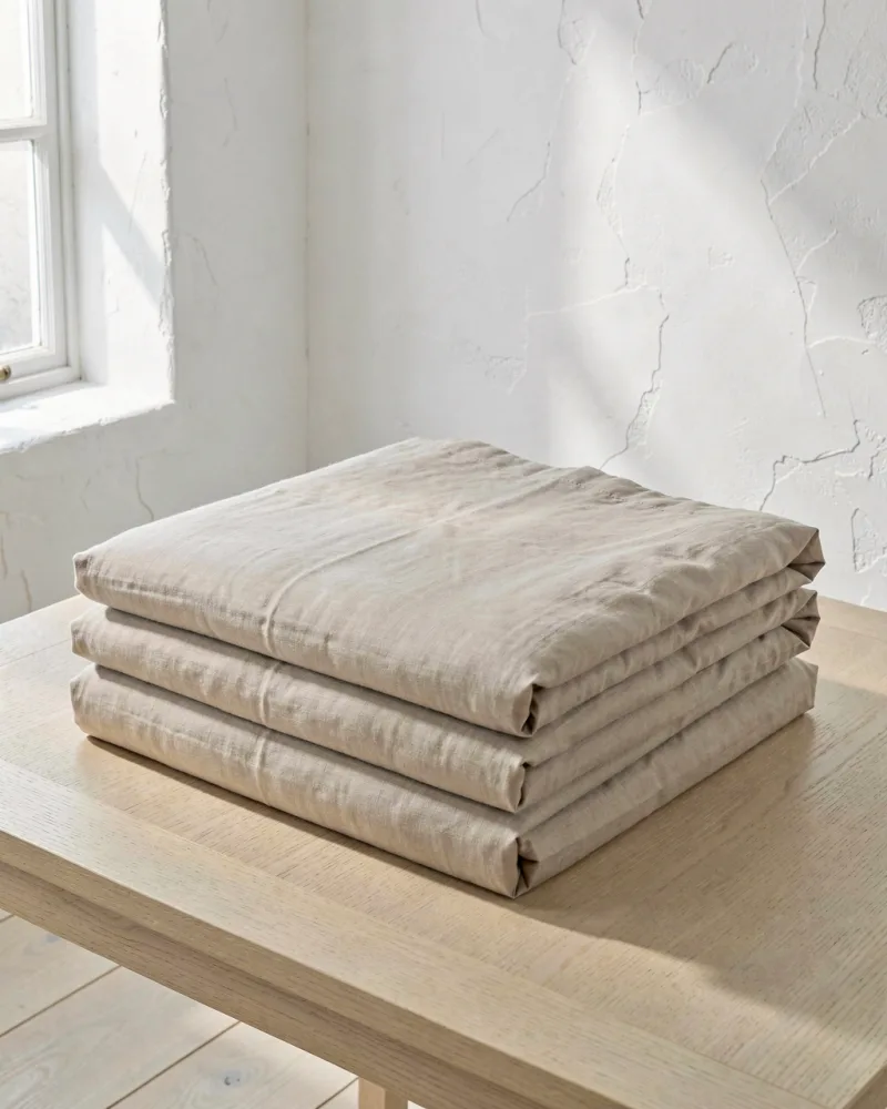Dune Percale Duvet Cover — folded