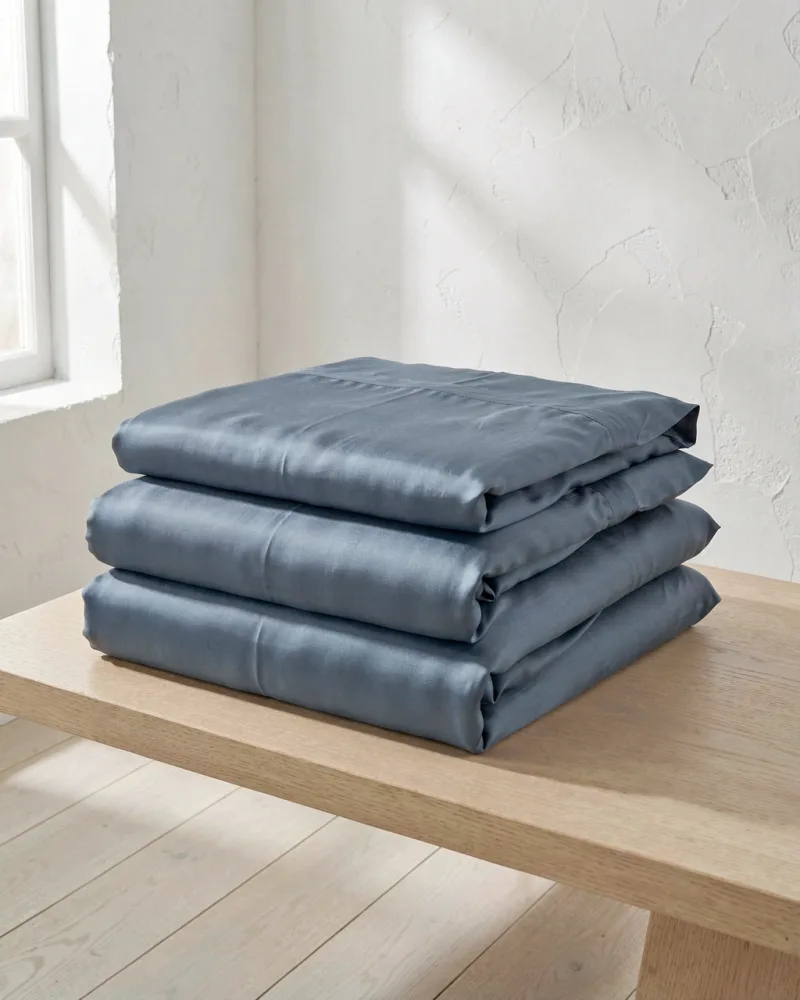 Lumière Bamboo Sateen Bedding Set — folded
